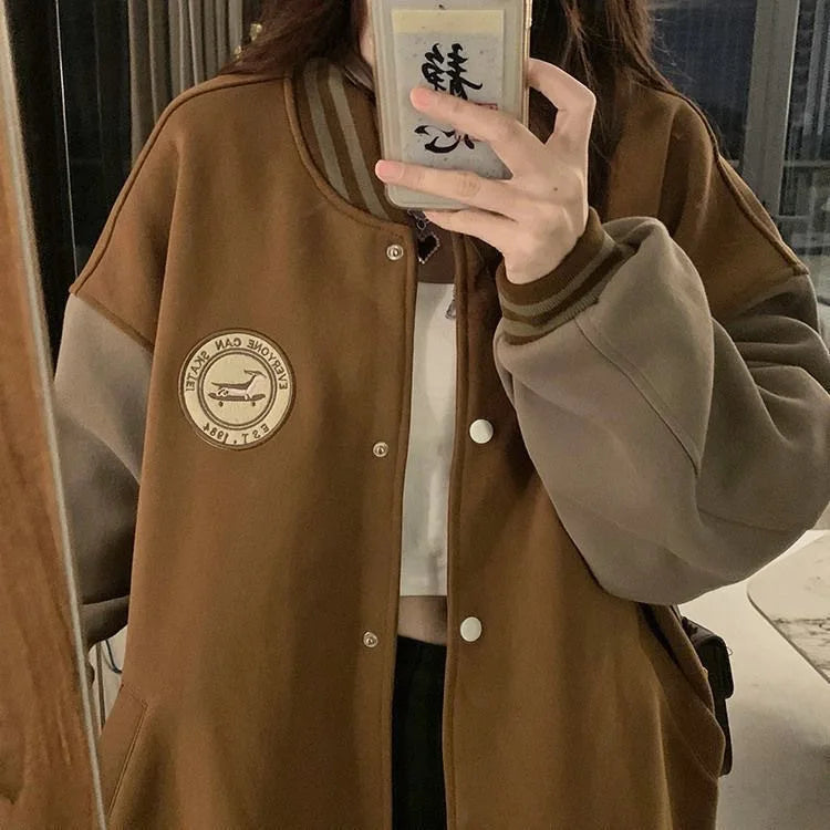 Lazy Style Baseball Jacket for Women Rayon Jacket Velvet Jacket Corduroy Jacket