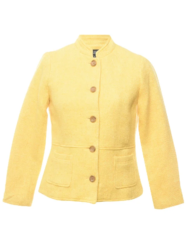 Petites Yellow Jacket - M Zippered Front Buttoned Front Snap Front