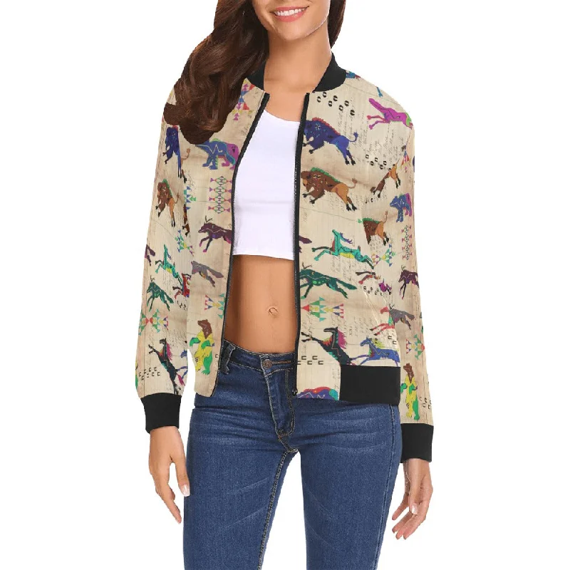 Plains Harmony Bomber Jacket for Women Herringbone Jacket Checkered Jacket Solid Jacket