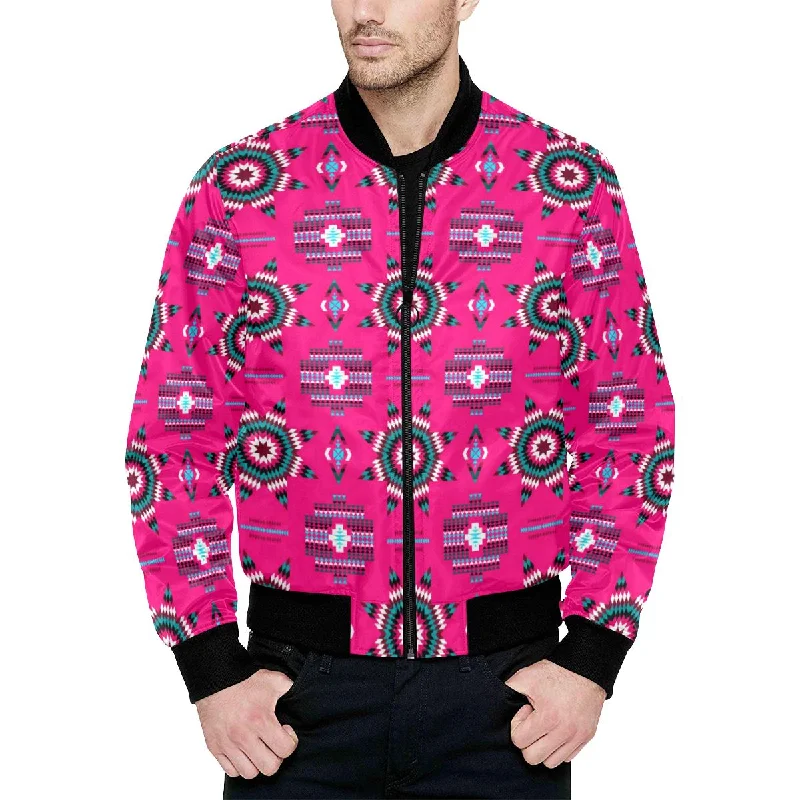 Rising Star Strawberry Moon Unisex Heavy Bomber Jacket with Quilted Lining Hoodie Zip-Up Jacket Button-Up Jacket