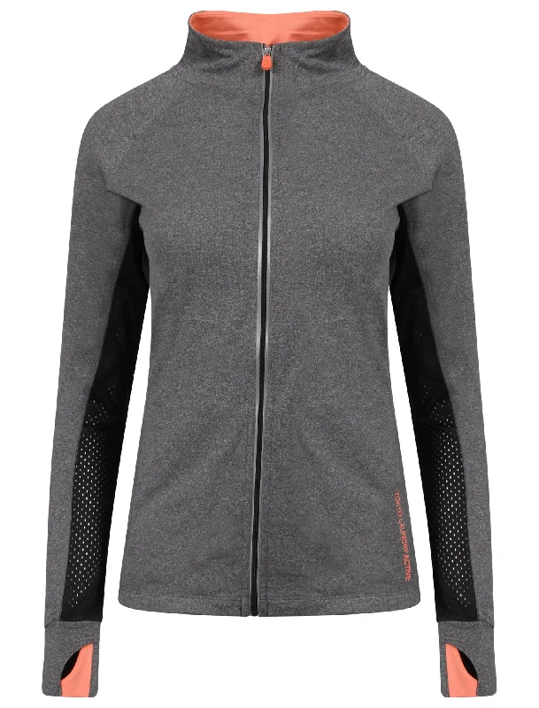 Swoopes Panelled Running Jacket in Grey Grindle - Tokyo Laundry Active Fleece Jacket Down Jacket Parka