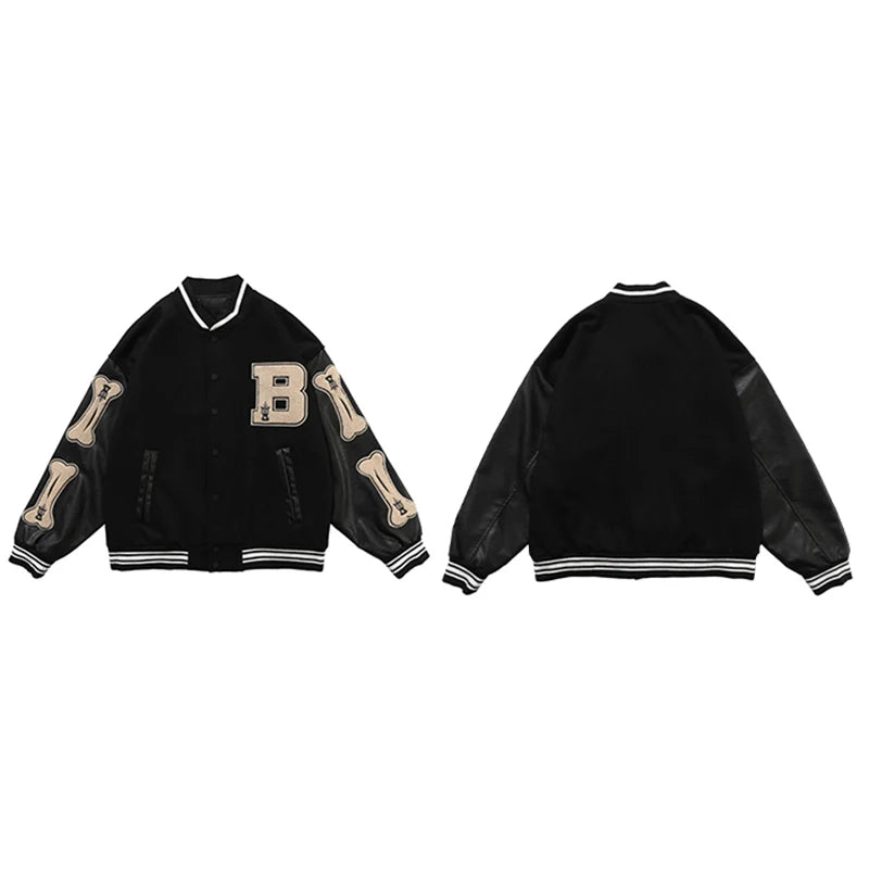 Unisex Varsity Bomber Jacket Hip Hop Harajuku Streetwear Mesh Jacket Canvas Jacket Denim Jacket