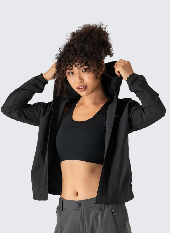 Women's Lightweight Windbreaker Rain Jacket Hooded Jacket Caped Jacket Shawl Collar Jacket