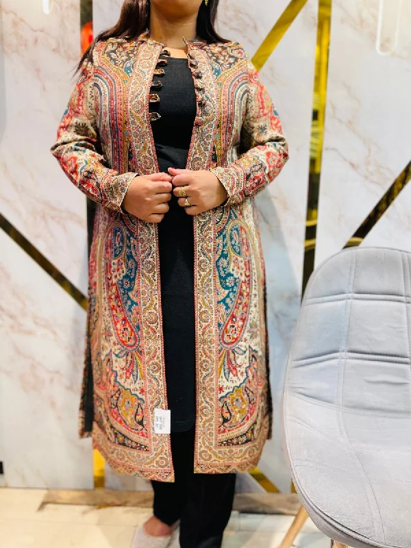 Beautiful Kashmiri kani winter 🥶 Ready made jacket suit One-Shoulder Jacket Off-the-Shoulder Jacket Asymmetrical Jacket