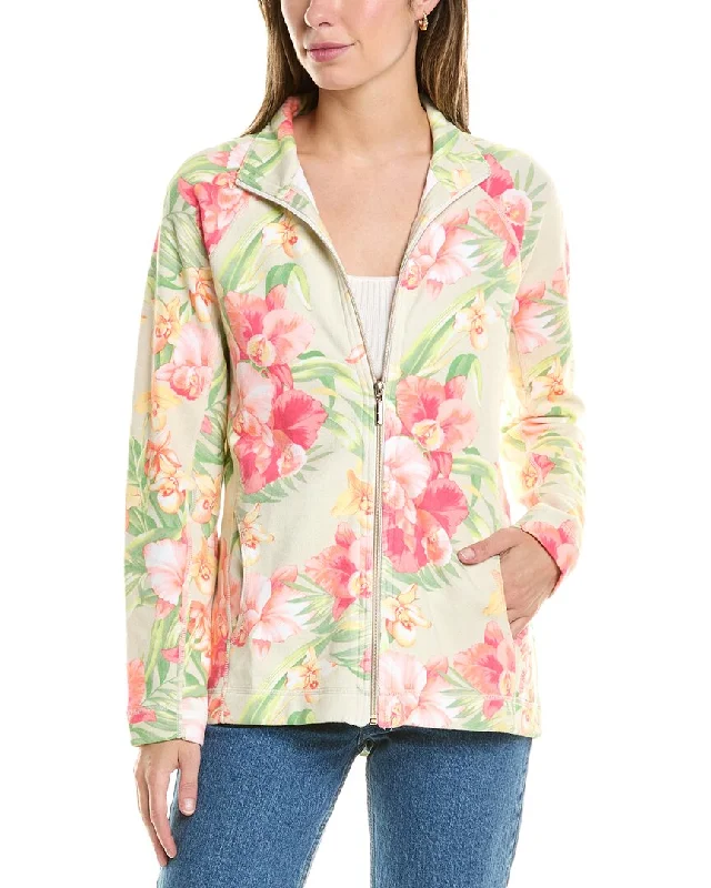 Tommy Bahama Aruba Fleur De Lei Full Zip Jacket Fleece Fabric Down Fabric Feather Fabric