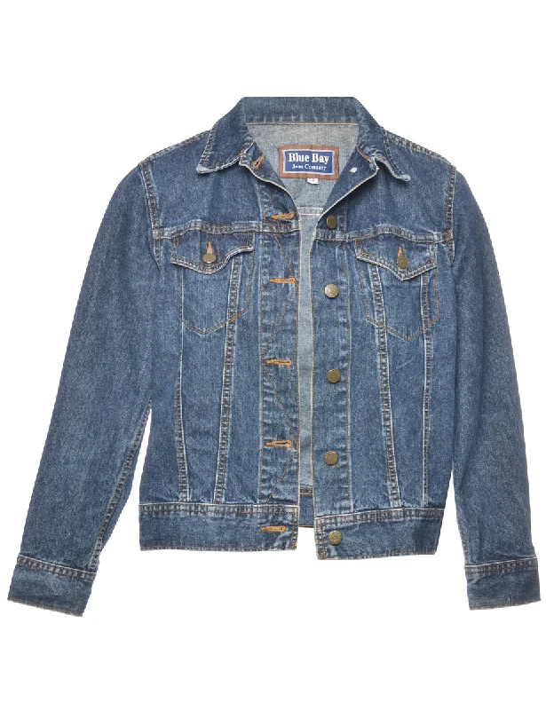 Button Front Denim Jacket - S Zippered Front Buttoned Front Snap Front