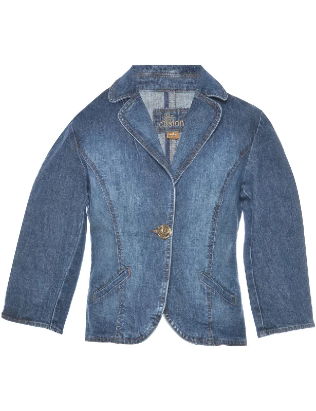 Button Front Denim Jacket - S Jersey Jacket Tulle Jacket Batik Jacket