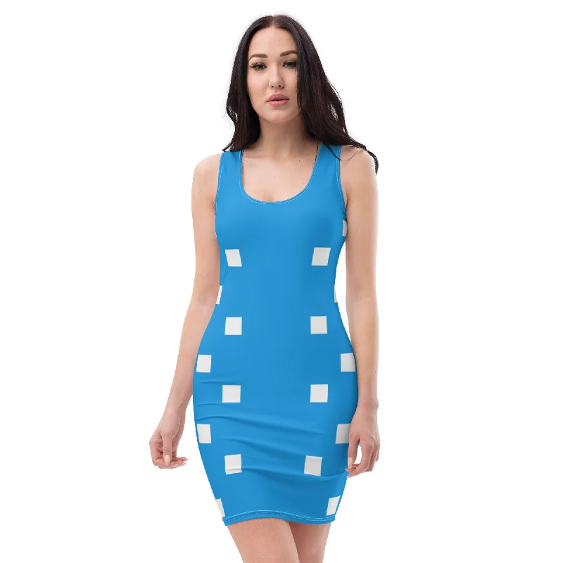 Fashionista Fitted Blue Mini Dress, lioness-love Trendy Cut-Out Mini Dress