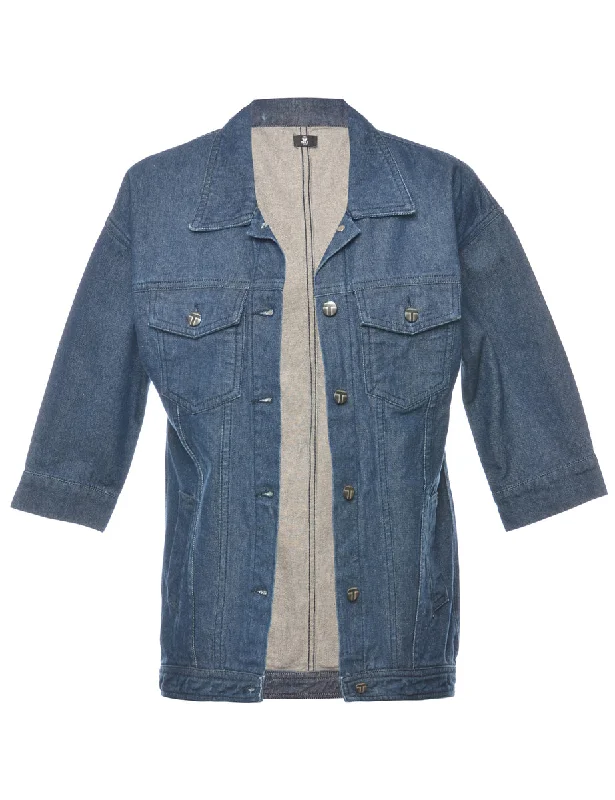 Indigo Denim Jacket - M Jersey Jacket Tulle Jacket Batik Jacket