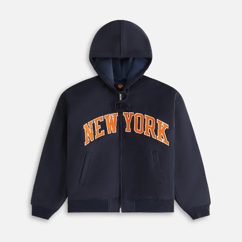 Kith Women for the New York Knicks Hooded Jacket - Nocturnal Mesh Jacket Canvas Jacket Denim Jacket