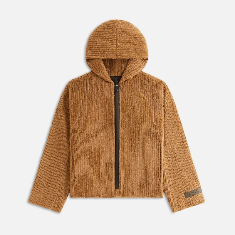 Kith Women Harlyn Hooded Fur Jacket - Millet Elasticated Jacket Padded Jacket Insulated Jacket