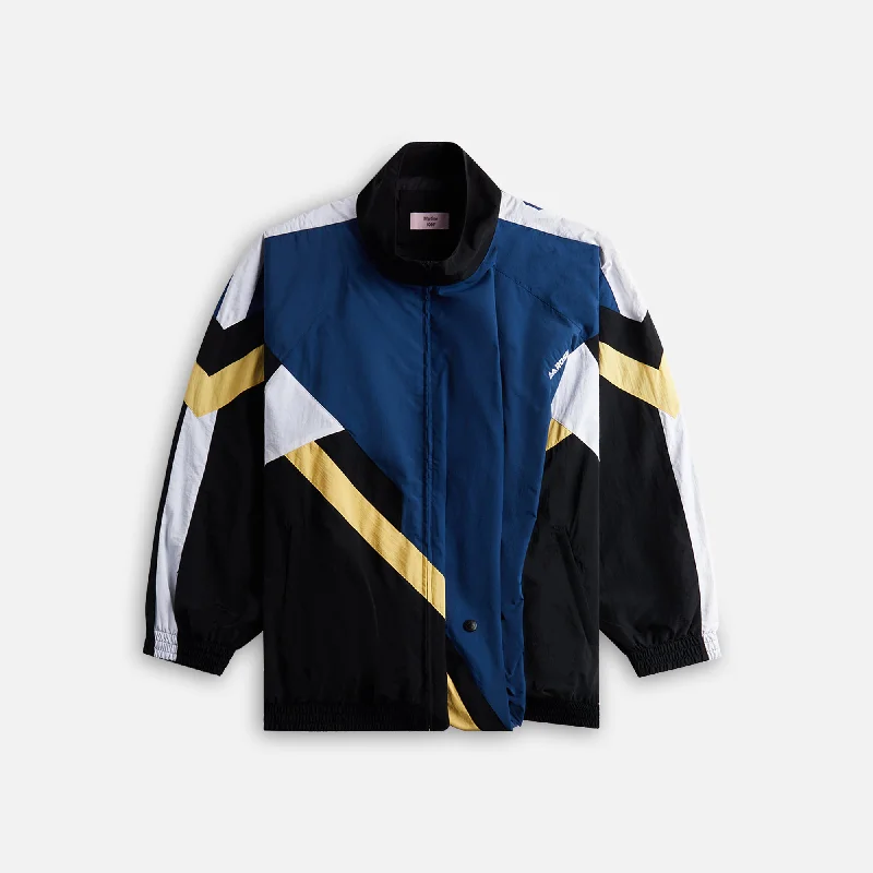 Martine Rose Blanket Track Jacket - Black / Yellow Boat Neck Shawl Collar Notched Collar