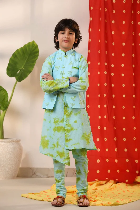 Pre-Order: Sea Green Kurta Churidar and Jacket Set Trench Coat Raincoat Waterproof Jacket