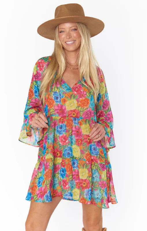 Show Me Your Mumu Viola Mini Dress - Bright Floral Soiree Cozy Knitted Mini Dress