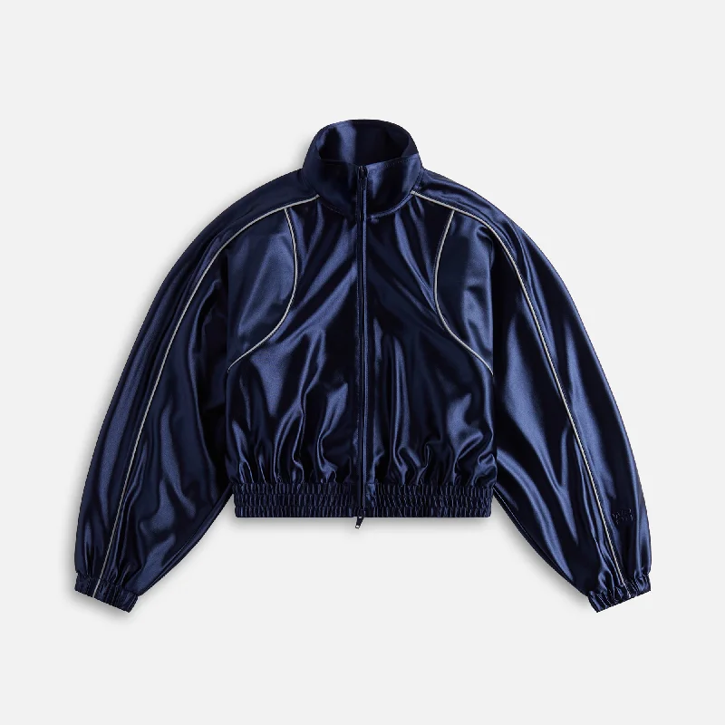 T by Alexander Wang Deconstructed Track Jacket - Navy Grey Zippered Jacket Buttoned Jacket Snapped Jacket