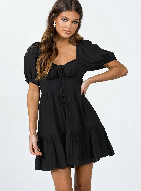 Britten Mini Dress Black Elegant Satin Mini Dress