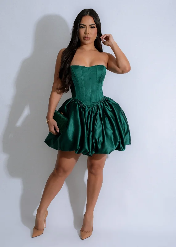 Sugar Plum Satin Mini Dress Green Cozy T-Shirt Mini Dress