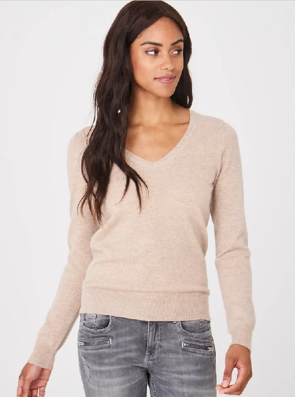 Sand Organic Cashmere Jumper Stretchy Elastic Breathable