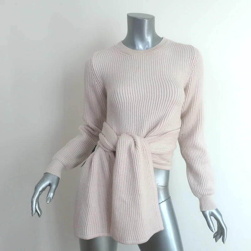 Beatriz Camacho Penelope Tie-Waist Sweater Ivory Wool Ribbed Knit Size Small NEW Sweater Knitwear Pullover