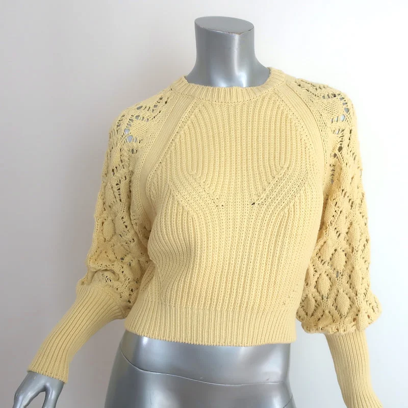 Jonathan Simkhai Sweater Rosemarie Buttercup Directional Rib Knit Size Small Oversized Loose Flowy