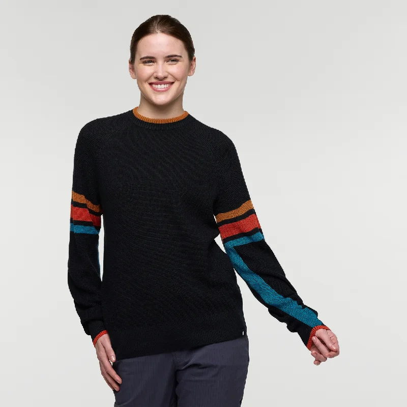 Libre Waffle Crew Sweater - Women's Collared Crew Neck Turtle Neck