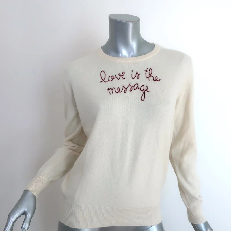 Lingua Franca Love is the Message Cashmere Sweater Cream Size Extra Small Thin Thick Dense