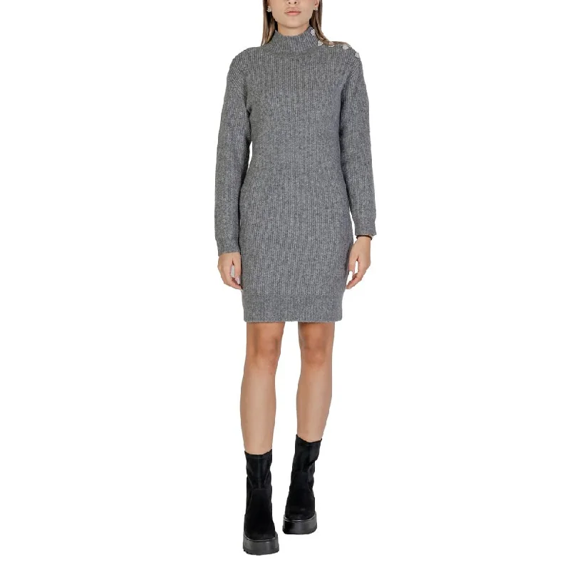 Morgan De Toi Gray Polyester Sweater Neon Metallic Matte