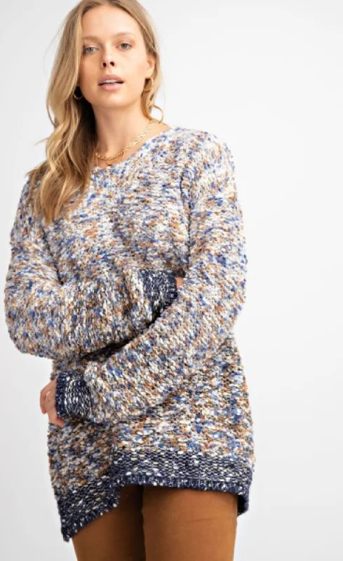 Luxe V-Neck Sweater w/Metallic Thread {Easel} Velvet Chenille Corduroy