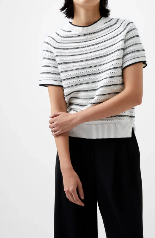 French Connection - Oskie Short Sleeve Jumper Long Sweater Short Sweater Cropped Sweater