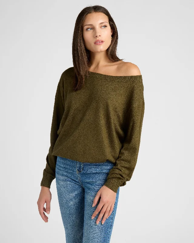 Pacific One Shoulder Sweater Spandex Rayon Corduroy