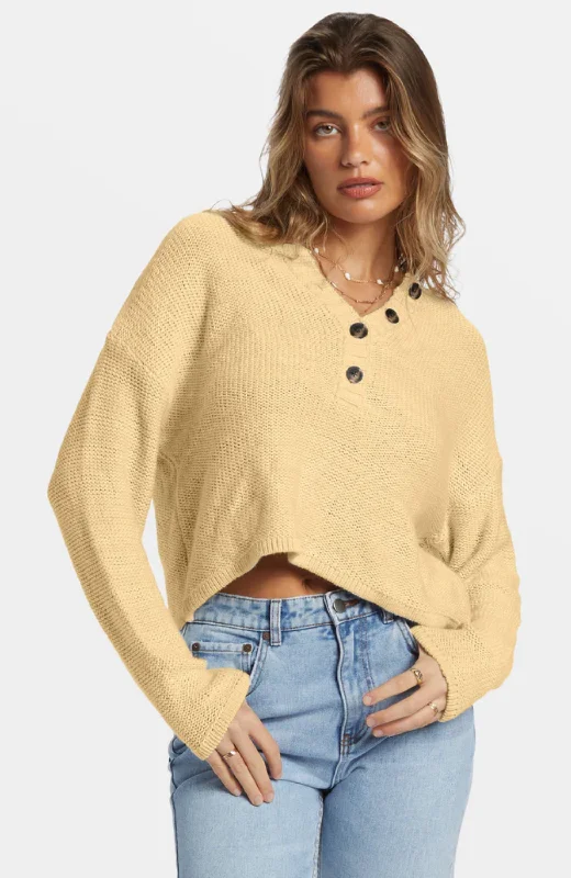 Billabong - Shallow Waters Henley Sweater Turtle Neck Boat Neck Asymmetrical Neck