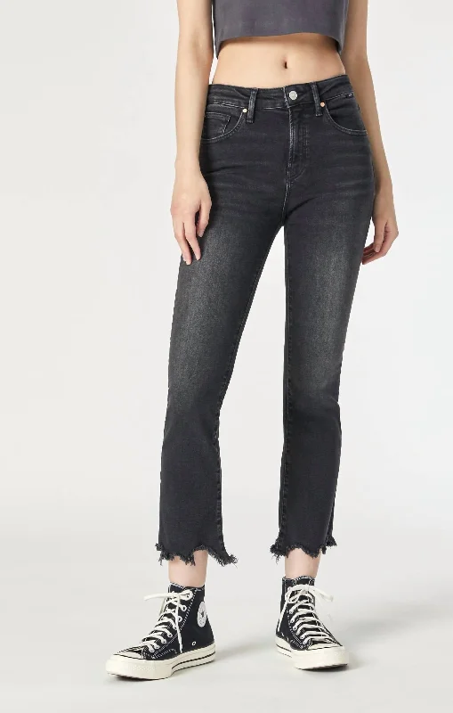 Anika Jeans In Dark Smoke Flex Blue Classic Button Fly Jeans