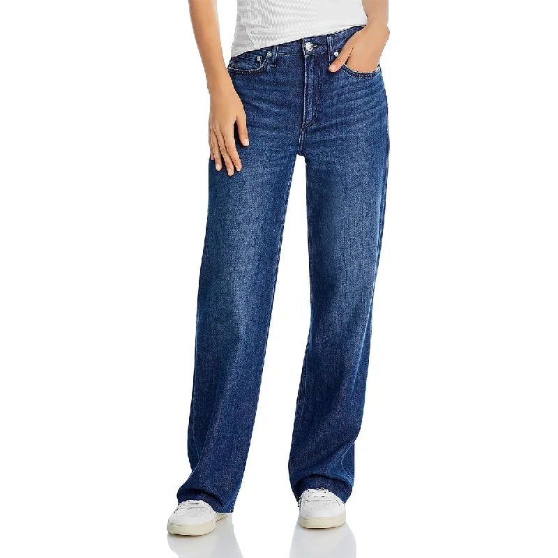 Womens High Waisted Unhemmed High-Waisted Jeans Chic Cropped Jeans