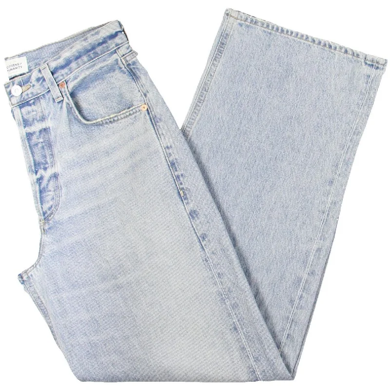 Womens Baggy High Rise High-Waisted Jeans Fashionable Straight Fit Denim