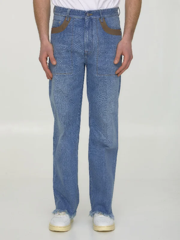 Blue Denim Jeans Casual High-Waisted Bootcut Jeans