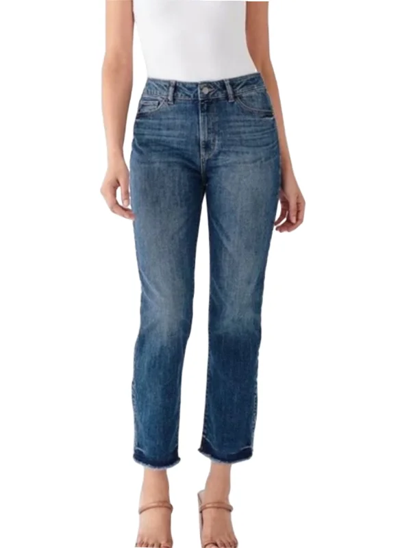 DL1961 Women's Alva Mara Ankle High Rise Instasculpt Straight Jeans, Size 31 NWT Stylish High-Waisted Denim