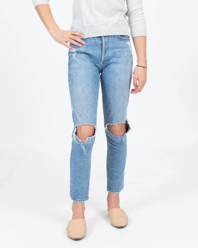 "Estella" High Rise Ankle Flare Jeans Stylish Plus Size Denim Jeans