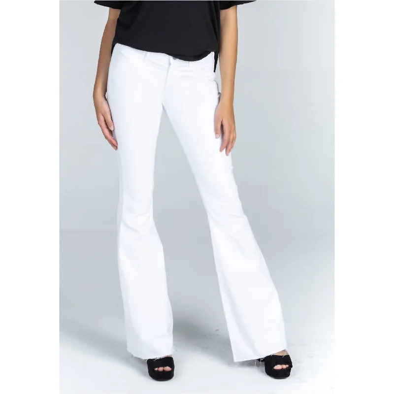 Faith Flare Jean In White Sand Fashionable Bootcut Jeans