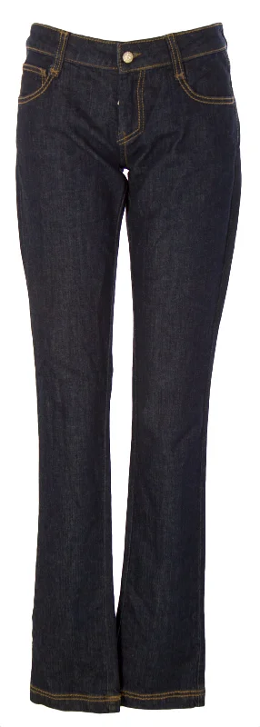 FRANKIE MORELLO Women's Dark Wash Bootcut Tan Stitch Jeans #2011 $183 NEW Stylish Relaxed Fit Skinny Jeans