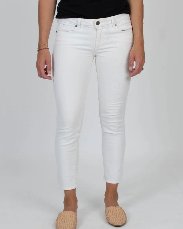 "Kylie Crop" White Jeans Stylish High-Waist Jeans