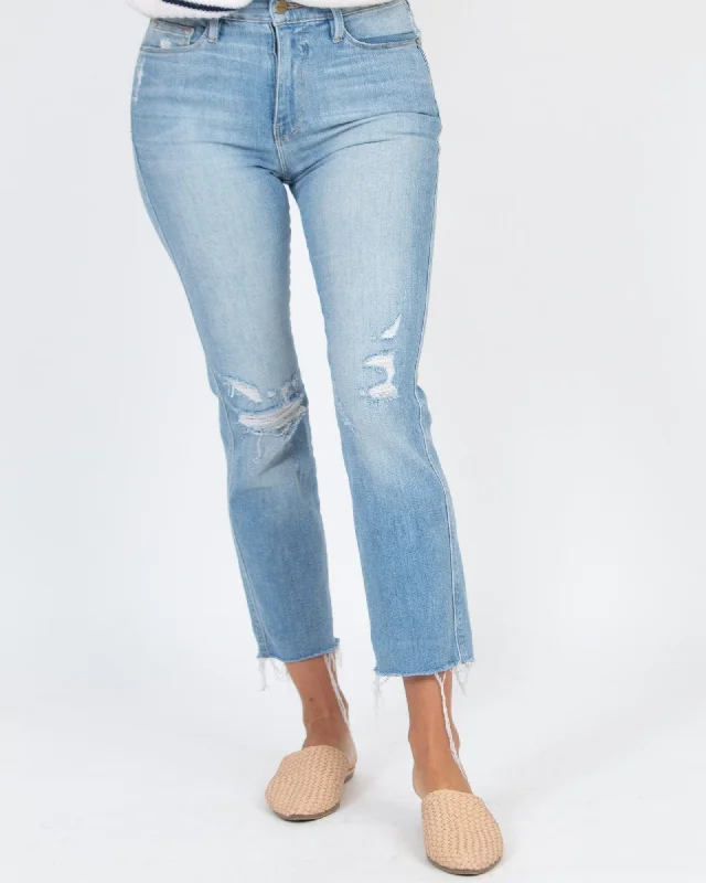 "Le Sylvie Slender Straight" Jeans Comfortable Drawstring Waist Jeans