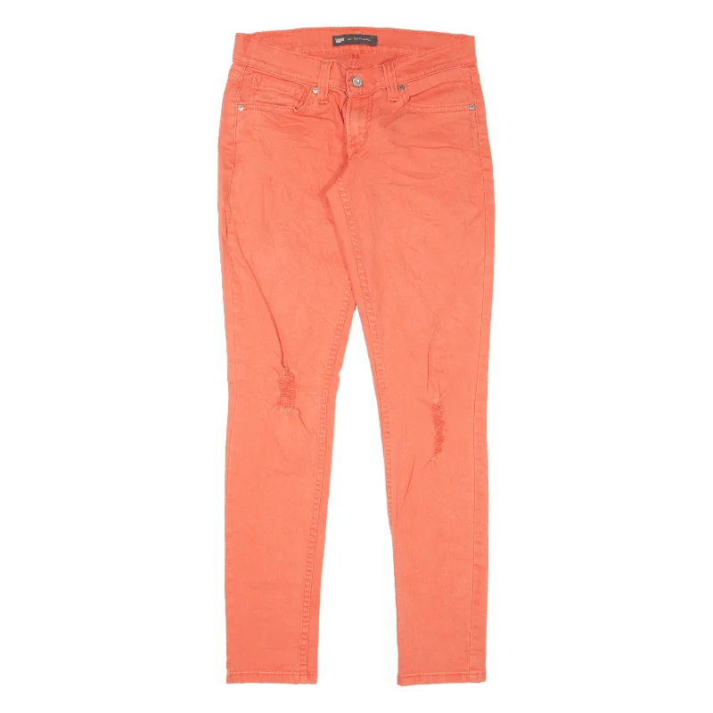 LEVI'S 524 Too Superlow Distressed Womens Jeans Orange Slim Skinny W27 L32 Comfortable Jogger Style Jeans