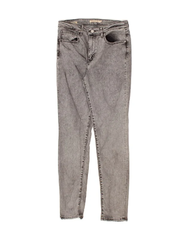 LEVI'S Womens 721 High Rise Skinny Jeans W28 L30 Grey Cotton Fashionable Cropped Denim Jeans