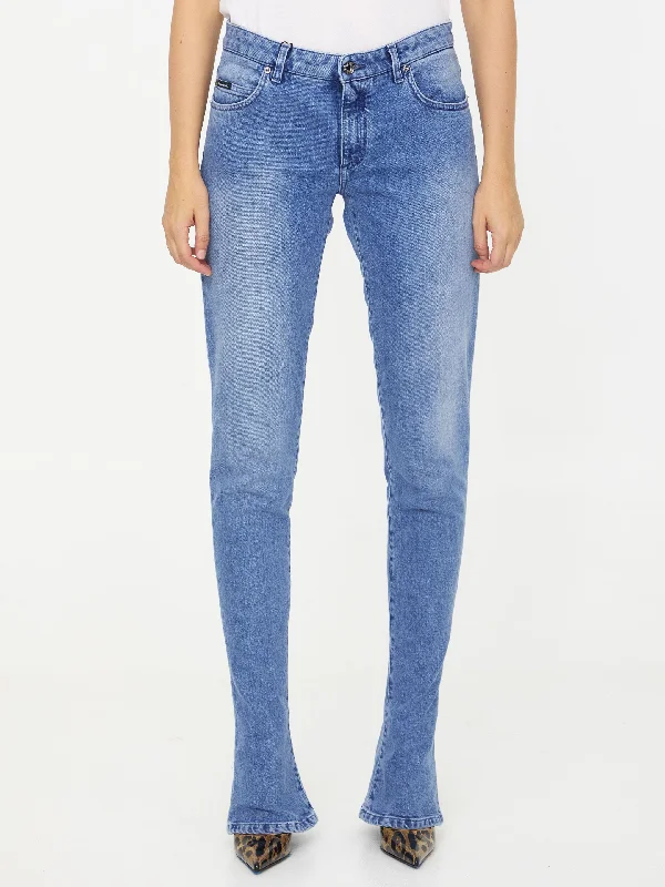 Light-blue Denim Jeans Chic Vintage-Inspired Denim Jeans