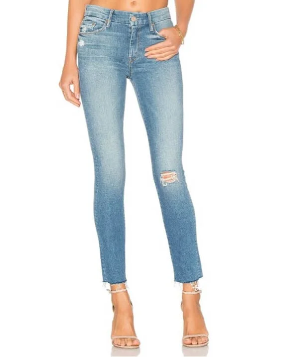 "Looker Ankle Fray" Jeans Fashionable Button-Front Jeans