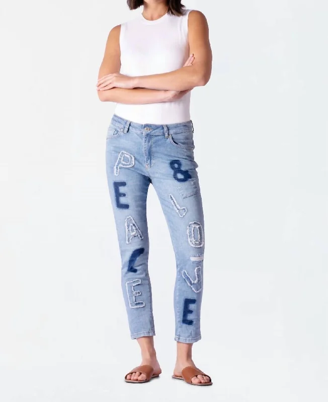 Peace Love Jeans In Blue Casual Straight-Leg Jeans