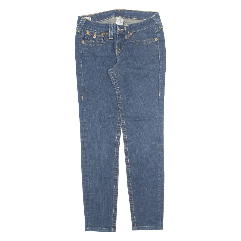 TRUE RELIGION Jodie Womens Jeans Blue Regular Skinny W27 L30 Comfortable Full-Length Denim Jeans