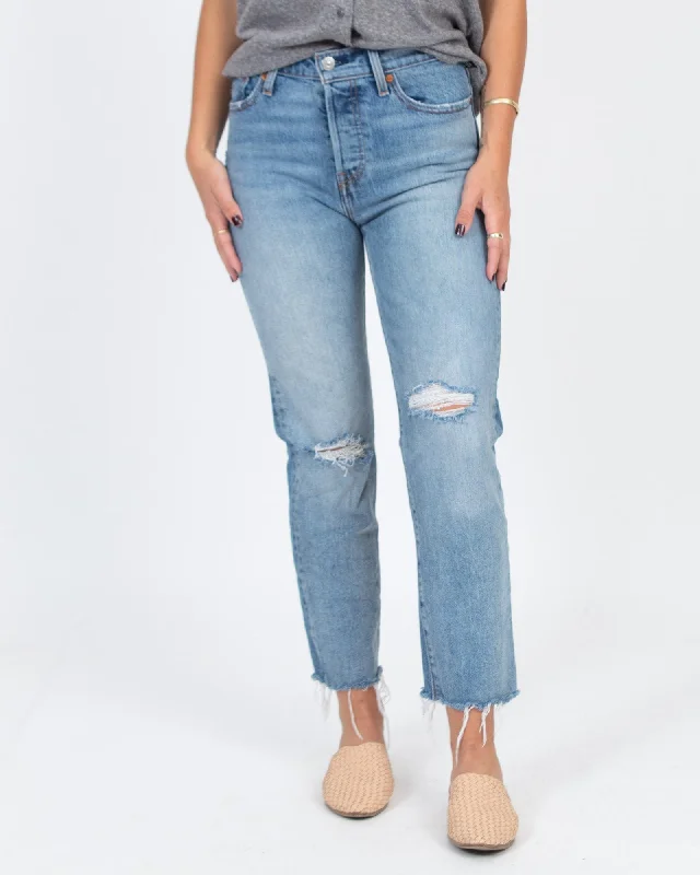 "Wedgie Straight" Jeans Elegant Raw Hem Jeans