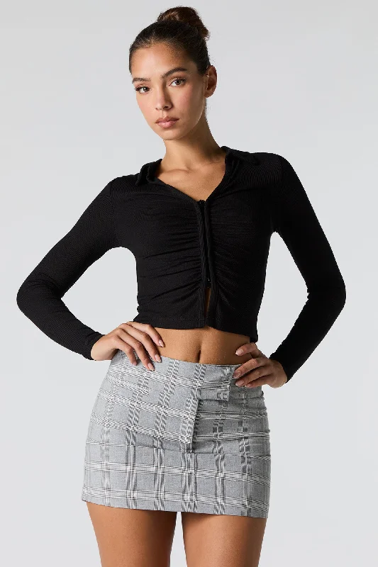 Extended Waistband Mini Skort relaxed fit skirt