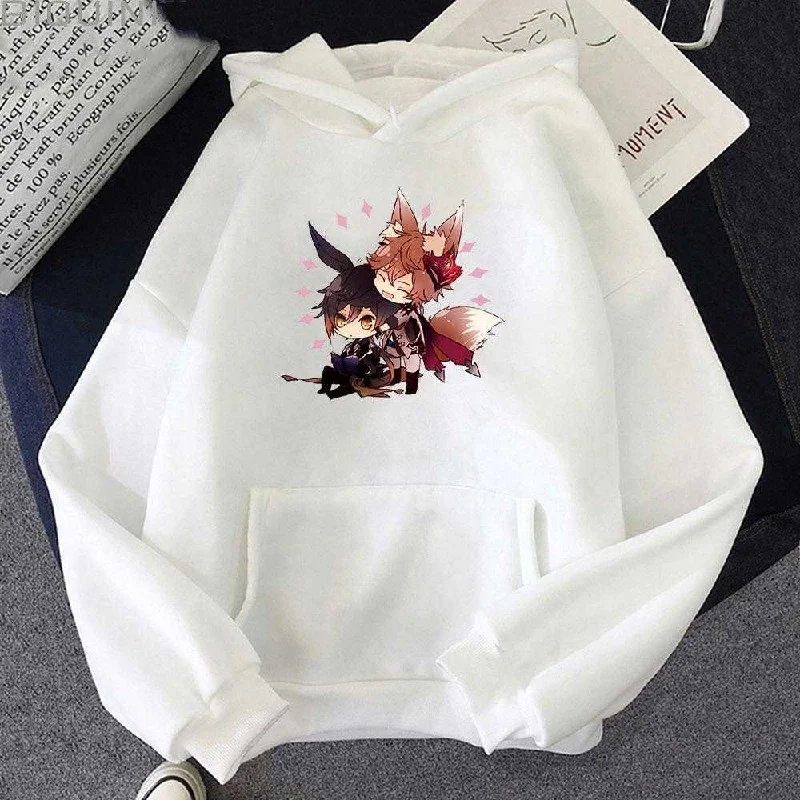 Zhong Li Tartaglia Kawaii Hoodies Women Pullover Aesthetic Print Casual Sweatshirts Hoodie with Raglan Sleeves Sporty Comfortable Zhong Li Tartaglia Kawaii Hoodies Women Pullover Aesthetic Print Casual Sweatshirts Hoodie with Raglan Sleeves Sporty Comfortable